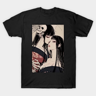Geisha and skull 8011 T-Shirt